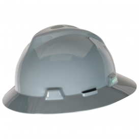 MSA 475367 V-Gard Full Brim Hard Hat - Fas-Trac Suspension - Gray-MSA Hard Hats
